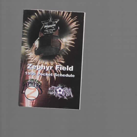 1999 NEW ORLEANS ZEPHYRS POCKET SCHEDULE