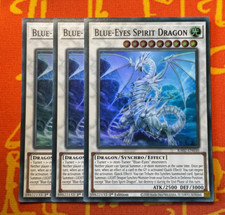 YUGIOH BLUE-EYES SPIRIT DRAGON SUPER RARE NM RA02-EN030 x3 PLAYSET