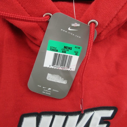 De Colección Nike Sudadera con Capucha Para Hombres XL Roja Y2K Centro Swoosh Cuadros Deletrear Logo Sudadera - Imagen 3 de 17