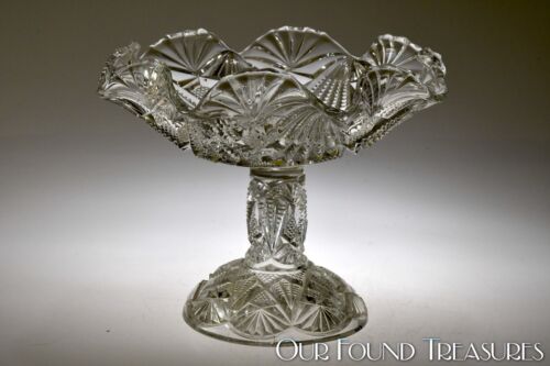 c. 1898 MAGNA by Co-operative Flint CLEAR 8” W Open Compote - Afbeelding 1 van 4