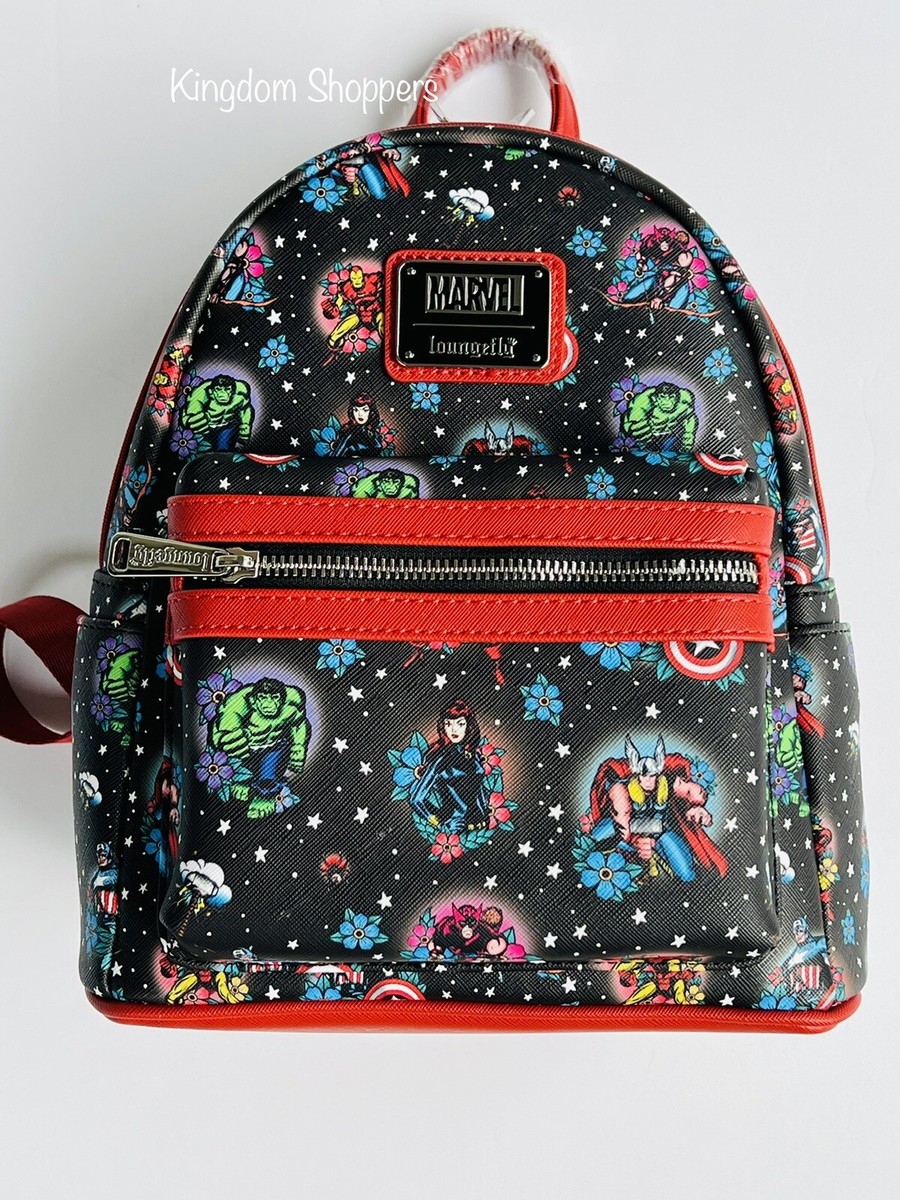 Disney Marvel Loungefly Mini Backpack Floral Tattoo Hulk Thor