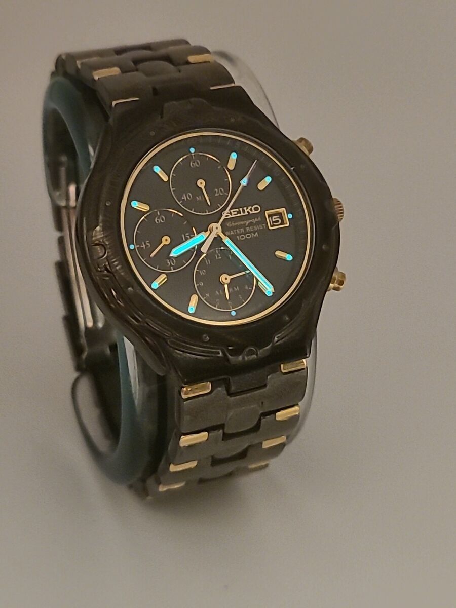 Seiko Men's 7T62-0CJ0 Quartz Chronograph Black Titanium + Seiko Men's 7T62-0CJ0 Quartz Chronograph Black Titanium +