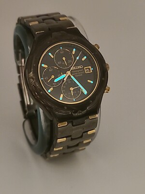 Seiko Men's 7T62-0CJ0 Quartz Chronograph Black Titanium + Seiko Men's 7T62-0CJ0 Quartz Chronograph Black Titanium +