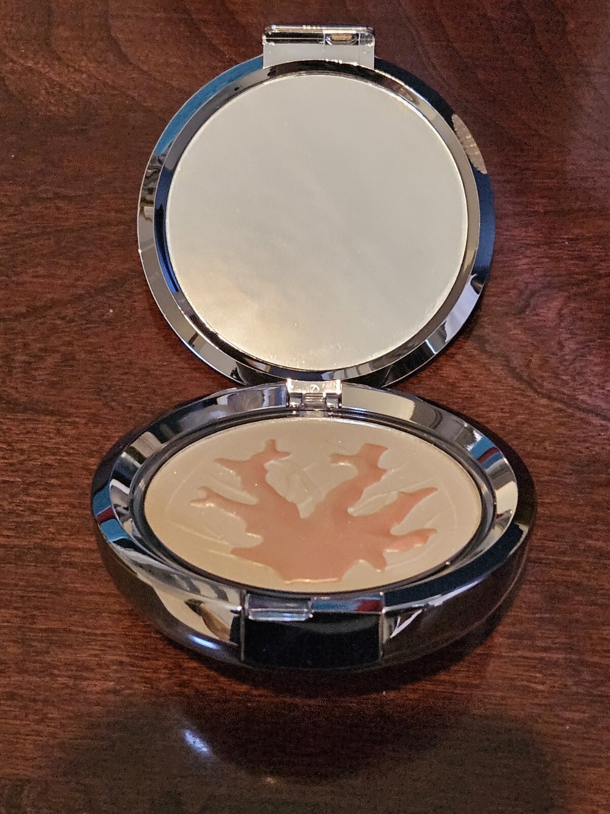 RARE LE JAY STRONGWATER CHANTECAILLE CORAL POWDER CRYSTAL ENAMEL COMPACT MIRROR