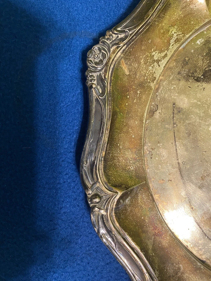 Bandeja antigua alemana 800 plata Art Nouveau Lázaro Posen Foto 2 de 4