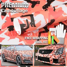 Camouflage Camo Morning Wood Orange Car Vinyl Wrap Sticker Decal Sheet Film DIY