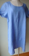 FLAX Designs Linen Dress One Tuck Wonderful 1G NWT BLUEBELL