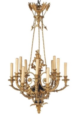 Antique French Louis XVI Style Bronze Chandelier by Maison Mottheau