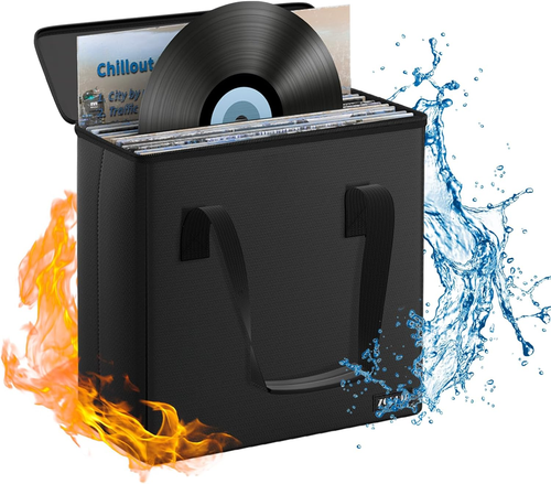 Fireproof Vinyl Record Storage Box,Water Resistant Small Record Storage Organize - Picture 11 of 12