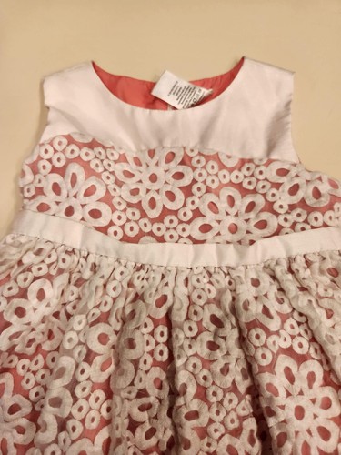 Gymboree Picnic Fiesta Rosa Encaje Superpuesto Vestido Sombrero Cubierta Talla 3T Usado en Excelente Condición - Imagen 3 de 4