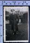 German WW2 Era Soldier Dress Uniform and Hat Military BW Photo Snapshot