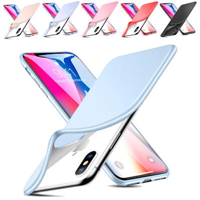 For iPhone XR,XS, 6,6S,7, 8 Plus Liquid Silicone Case Soft Gel Rubber Slim Cover