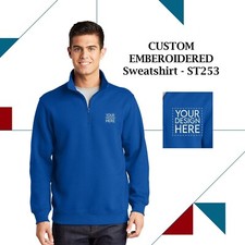 Personalized Men's Personalized Embroidered Custom 1/4 Zip Long Sleeve Pullover