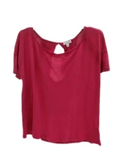 NWT Splendid Women's Keyhole Back Short Sleeve T-Shirt Pink Size S $70 K142