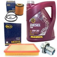 MotoröL Filter Set 5W30 5 Liter + ÖLablassschraube FüR Opel Astra GTC Zafira