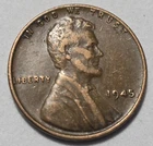 1945 Lincoln Wheat Penny 1C N M Mark 3.1g Copper Rare 80yrs old Coin💥