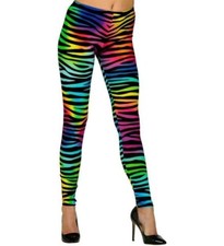 1980s Neon Multicolor Animal Print Leggings