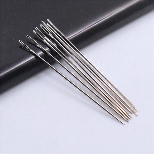 50Pcs Stainless Steel Large Big Eye Hand Sewing Packing Threader Needles DIY - Picture 9 of 12