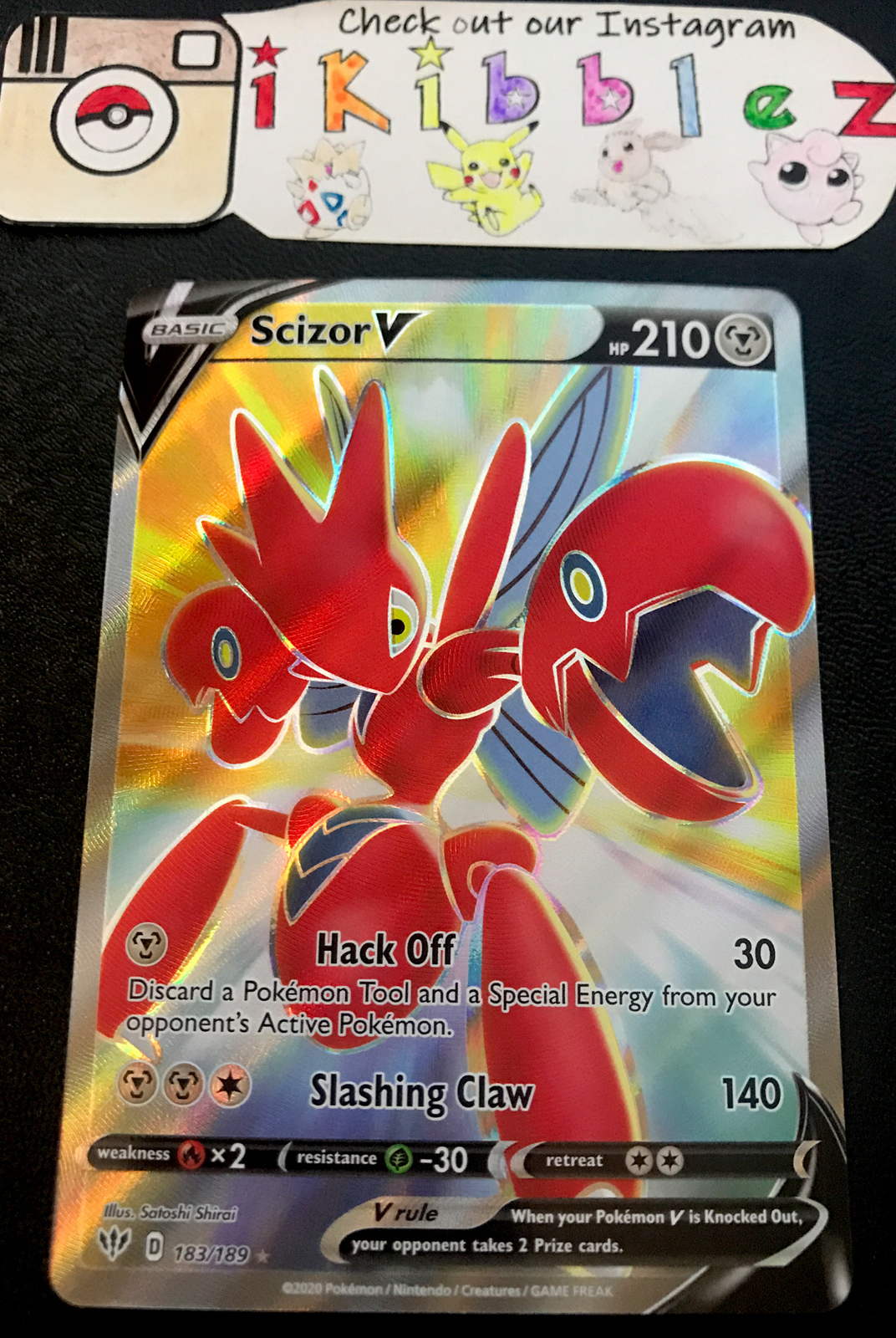 Scizor V 183/189 M/NM Full Art Ultra Rare Pokemon Card. Free Tracked