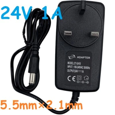 MULTIBAO 24V 1A AC/DC Power Supply adapter UK plug Converter Charger 5.5×2.1mm LED CCTV
