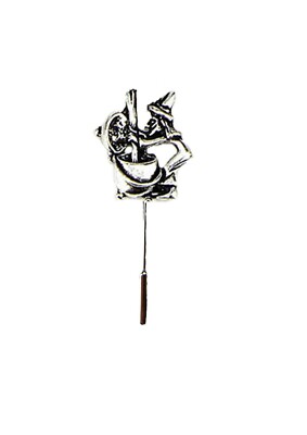 TIB9 Witch Making Potion Silver Emblem on a Tie Stick Pin hat scarf collar