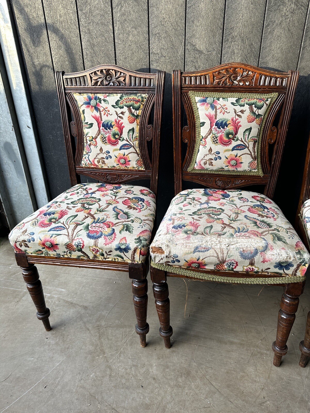 Set of four Victorian chairs for reupholstering eBay