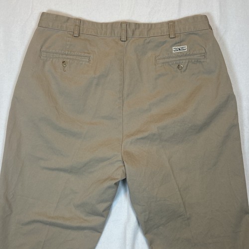 Vintage Polo Ralph Lauren Hose Herren 38x30 Khaki Hellbraun Plissee Chinohose - Bild 14 von 17