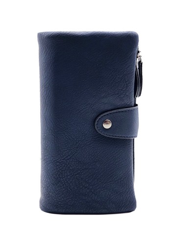 Portafoglio donna due cerniere Blu morbido Porta Tessere Tasche Pelle  Sintetica | eBay