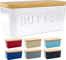 Prioritychef Large Butter Dish with Lid for Countertop, Ceramic Butter Container