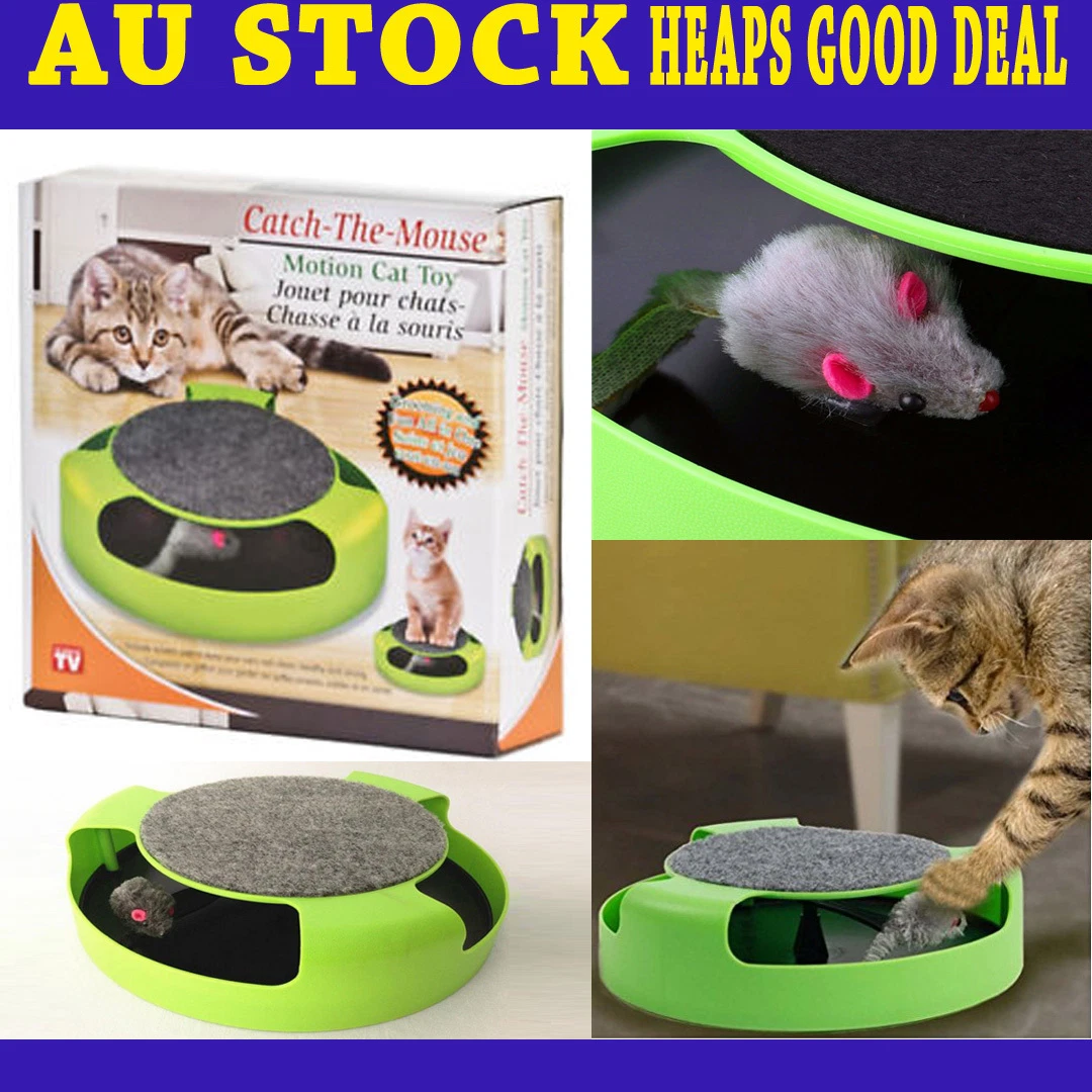 2x Catch The Mouse Kitten Cat Toy Chase Interactive Scratchpad Motion Training