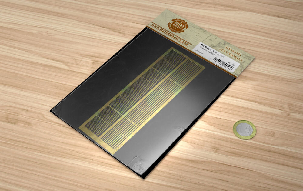 Matho Models 80043 - PE Brass Strips A: 0.2 - 1 Mm (0.10 Mm Thickness) - New
