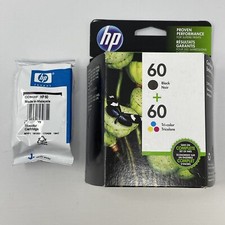 Genuine HP 60 Black 2 Tri Color Ink Cartridges Dated 2019 New N9H63FN 140