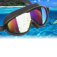 Waterproof UV Anti-Fog Swim Glasses Swimming Goggles Black w/Earplus Men  Women
