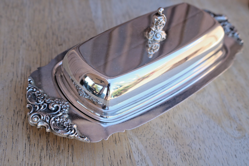 Wallace Baroque Antique US Silver-Plated Butter Dishes
