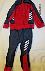 black and red jogging suit