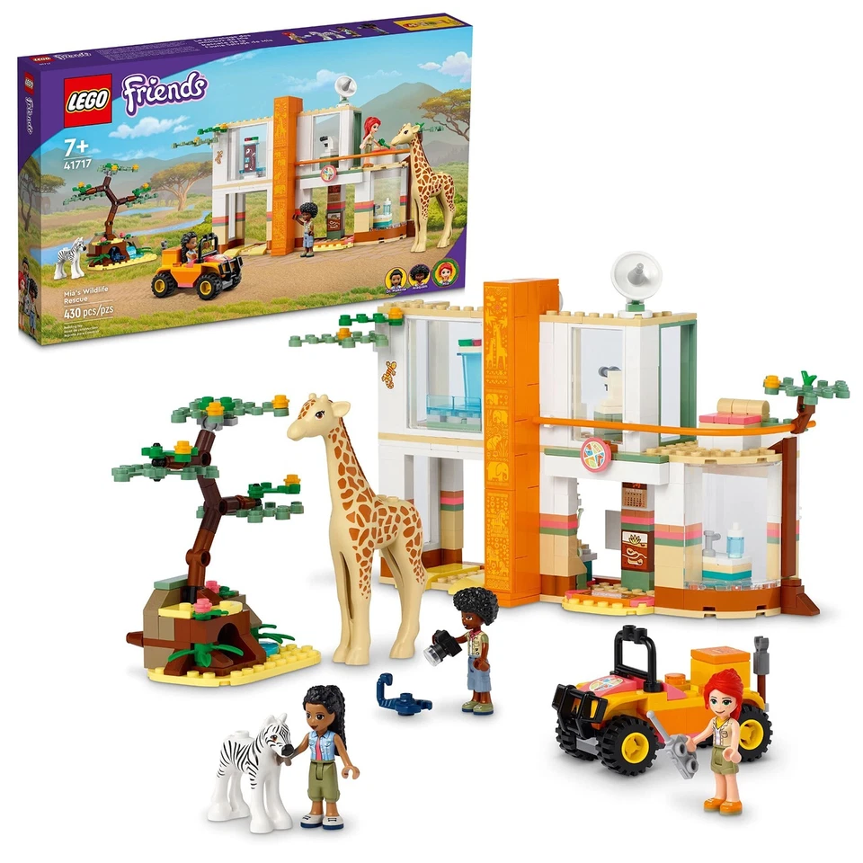 LEGO Friends Mia's Wildlife Rescue Toy 41717 Cebra Jirafa Safari Animal 3 Muñecas Foto 3 de 4