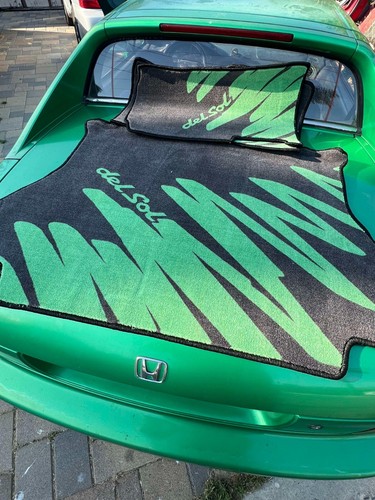 Samba Green Honda Del Sol Zig Zag Mats - 3pc Set - Front Mats + Trunk Mat - Picture 5 of 8