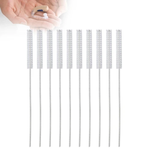 10 Hearing Aid Vent Brush Professional Nylon Hair Hearing Aid Tube Cleaning Tool - Picture 1 of 8