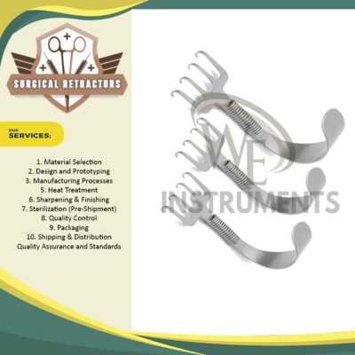 Surgical Tech Instrument Rake Gorney Rake Retractor with Spring Neck – Surgical Instrument for ...