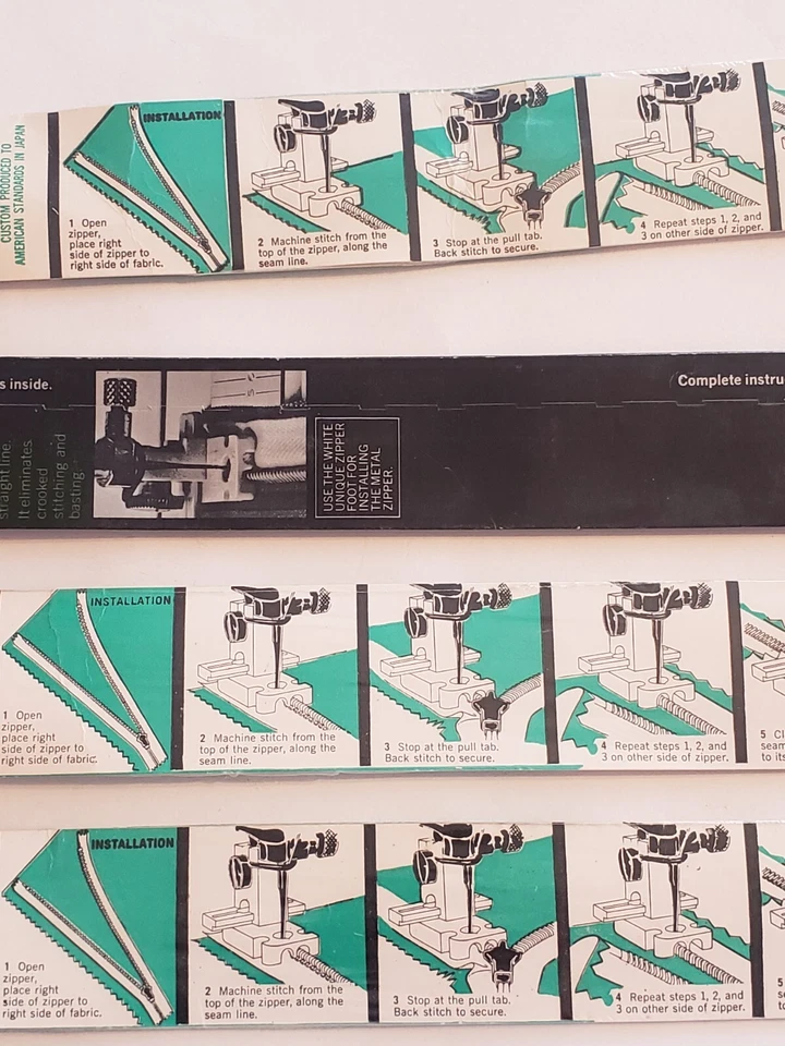 Invisible Zippers NOS Vtg Set of 4 Unique 16"-18" Pastel New Original Packages - Image 4 of 4