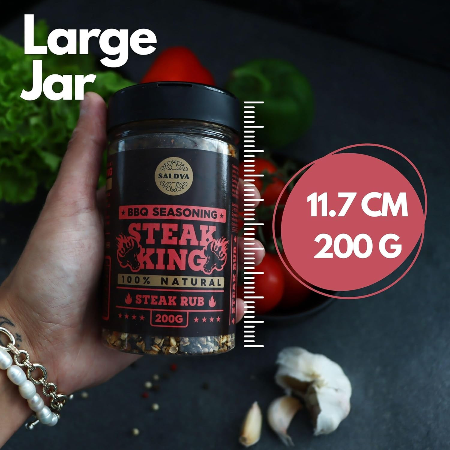 Steak King BBQ Rub - 100% Natural Seasoning - Perfectly Balanced Blend of Spices thumbnail 2