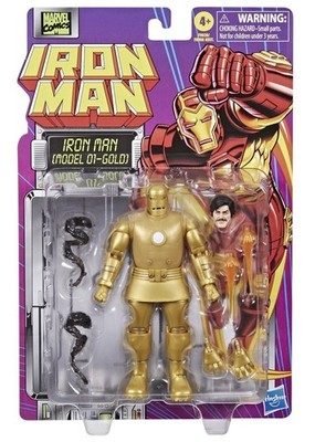 Iron Man Retro Card Model 01-Gold Marvel Legends 6'' Figure Hasbro 2024