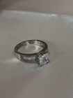 Cubic Zirconia Faceted Primcess Cut 925 Sterling Silver Ring Stamped Size 8 Y2k — photo 8