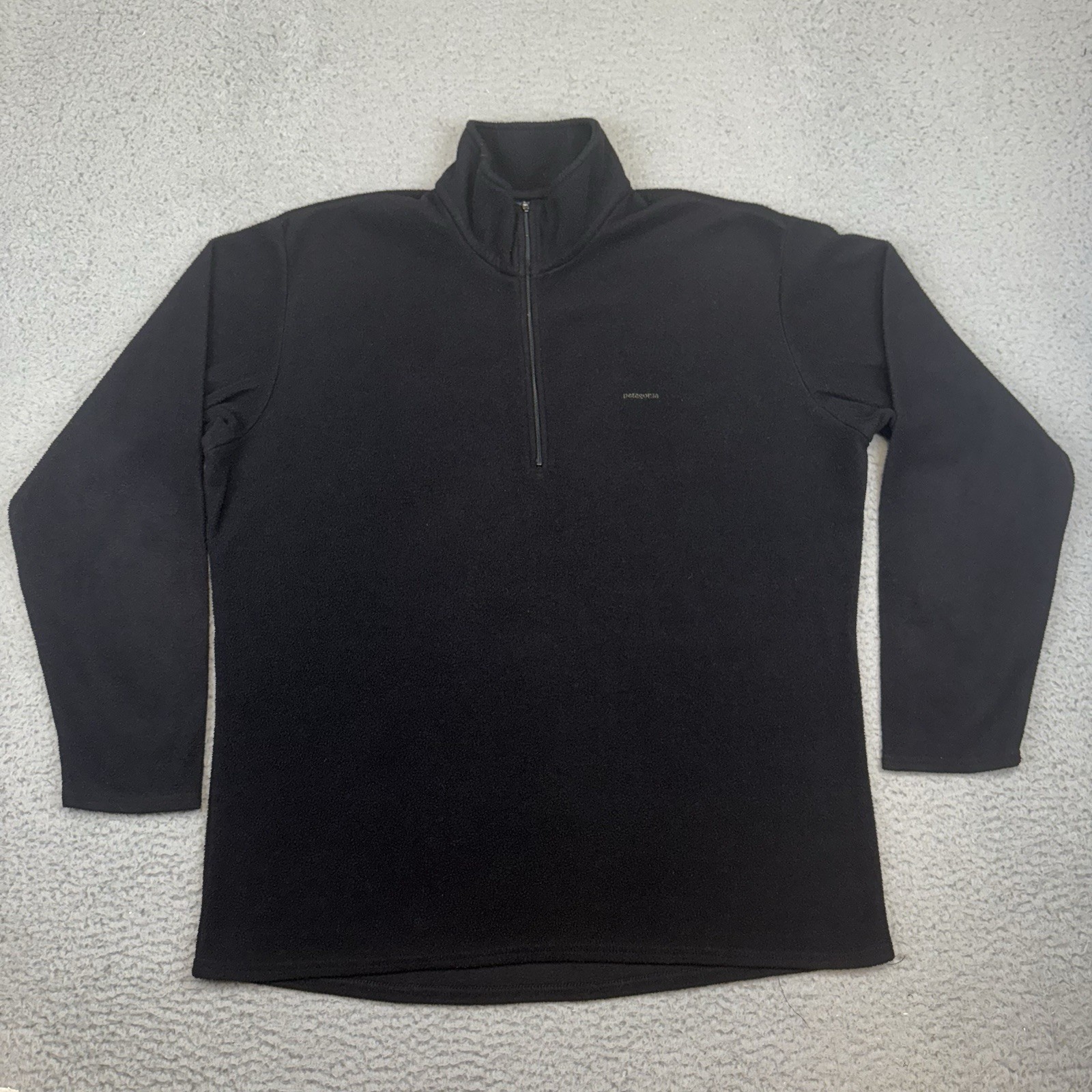 Vintage Patagonia Capilene 1/4 Zip Black Fleece Pullover Jacket Men’s Size XL