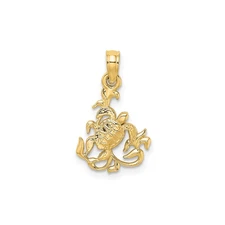 14k Yellow Gold Sea Turtle Pendant Ocean Design Nautical Charm for Women Nature