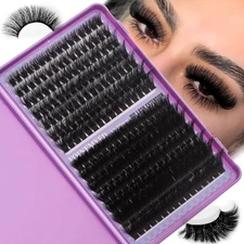 Lash Clusters 100D+200D Thick Volume Eyelash  12-22mm Long Cluster Lashes