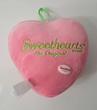 Sweethearts Candies The Original Plush Toy Pink Heart 5.5x5.5x2.75" Collectible 