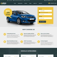 Auto Rental Website Design with Free VPS Web Hosting and Installation