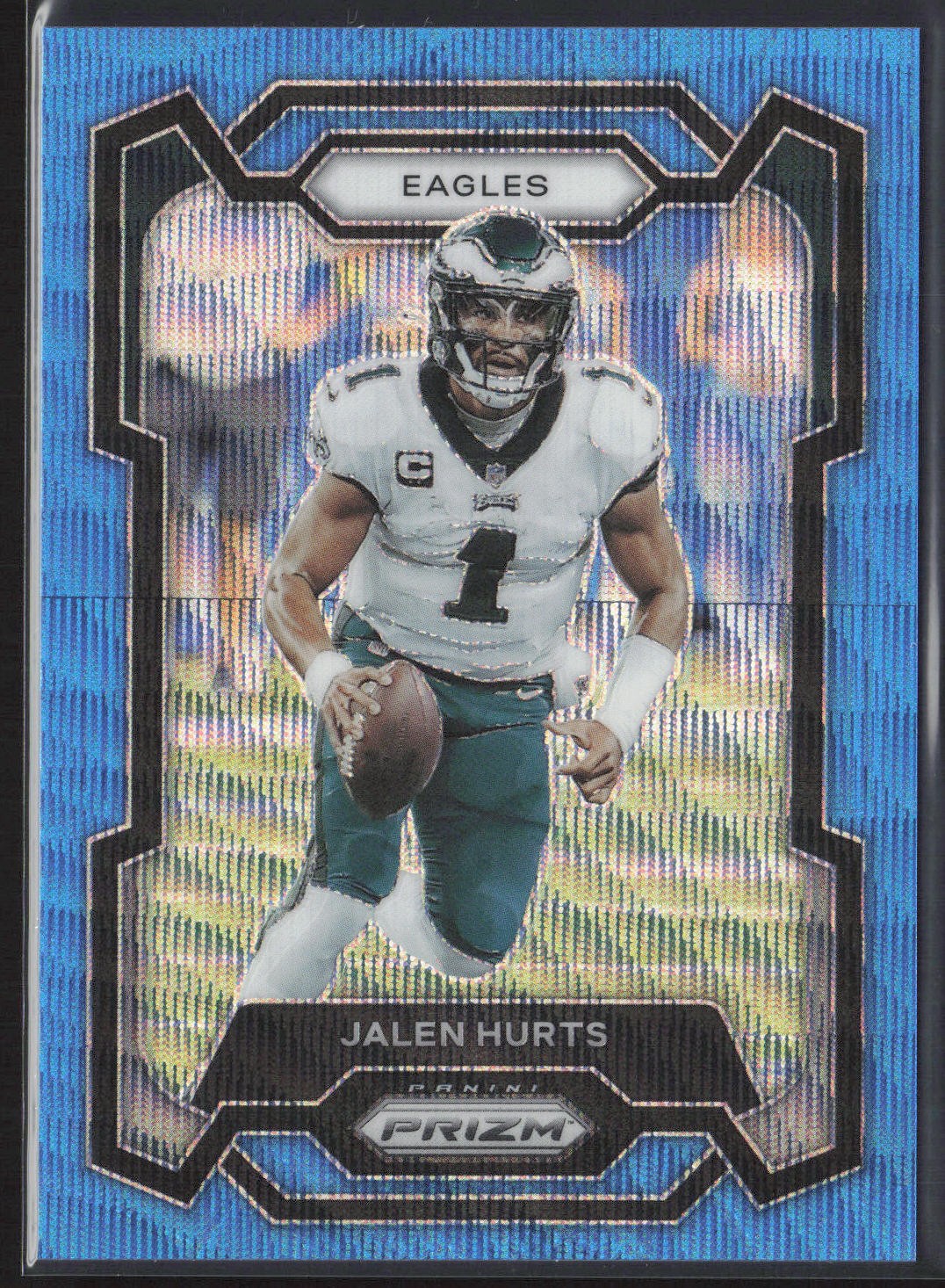 2023 Panini Prizm #244 Jalen Hurts Blue Wave #/199 Eagles