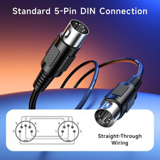 2-Pack 5 Pin DIN MIDI Cable, 5 Pin MIDI Cable, 6Ft  for MIDI Keyboards and C...